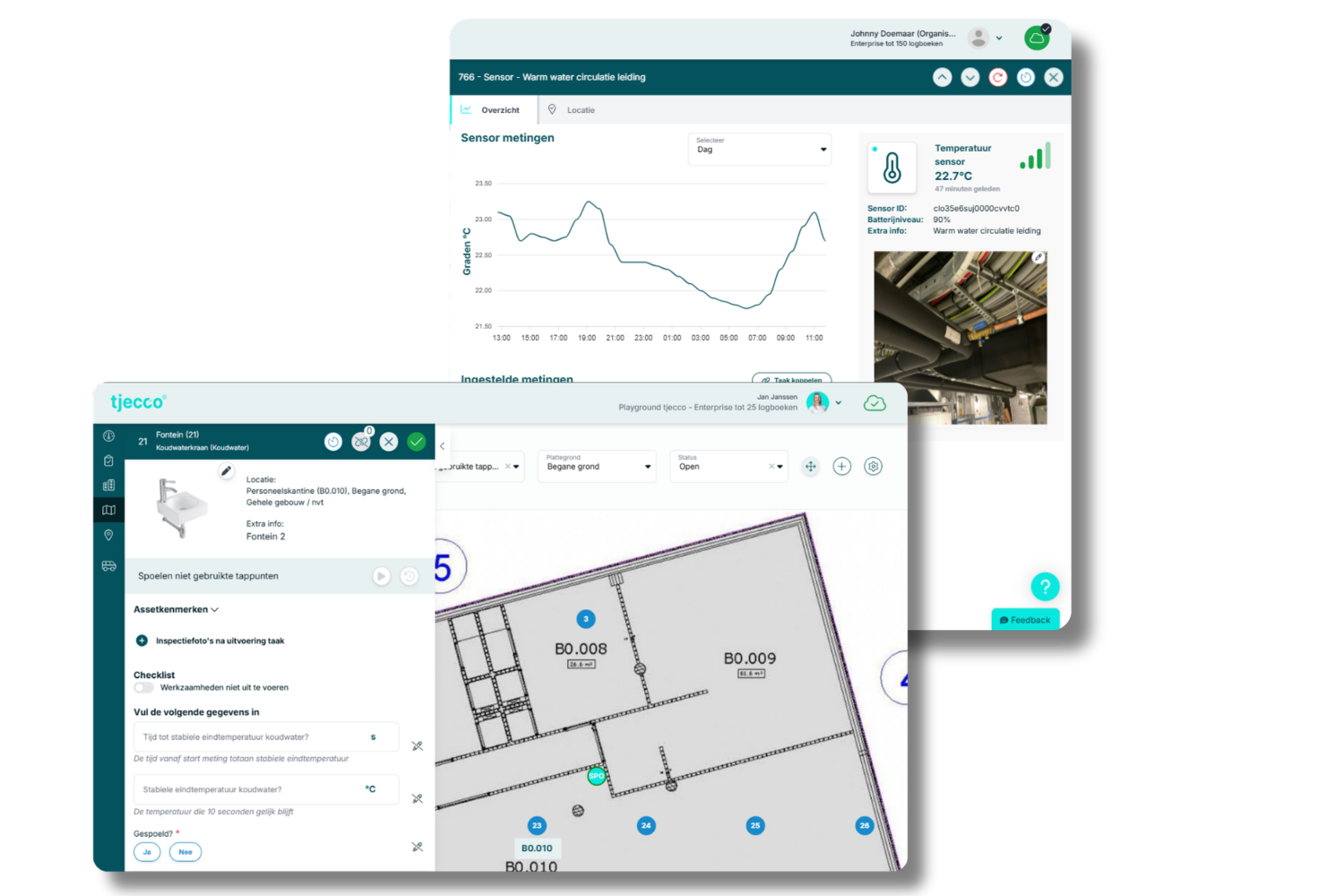 Legionella logboek dashboard